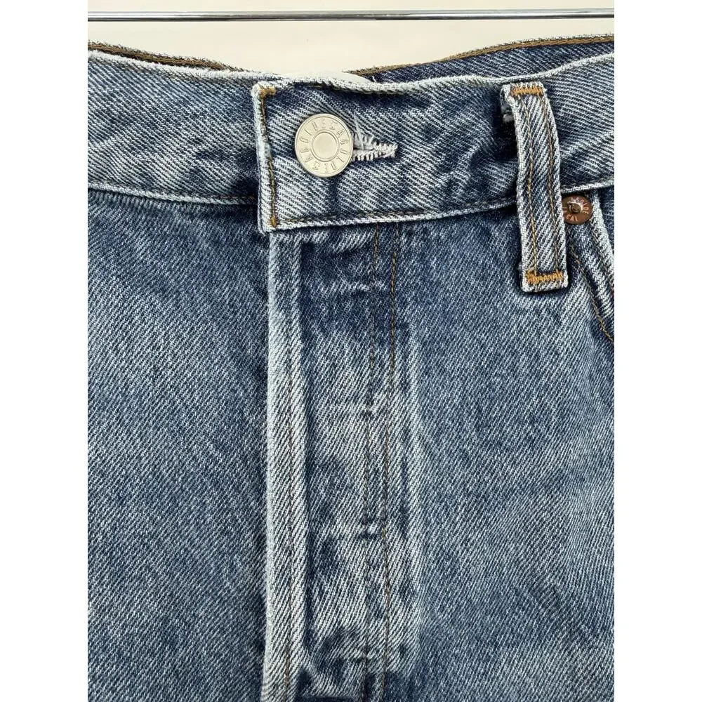 AGOLDE Women’s Parker Long Cotton Denim Shorts Cut Offs Anthropologie Size 31